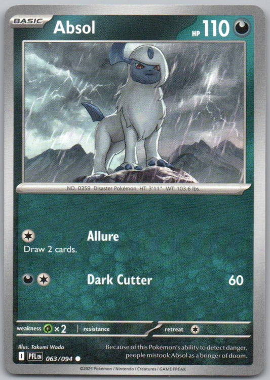 Absol 063 Normal Darkness Card - Phantasmal Flames