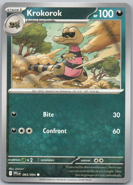 Krokorok 065 Normal Darkness Card - Phantasmal Flames