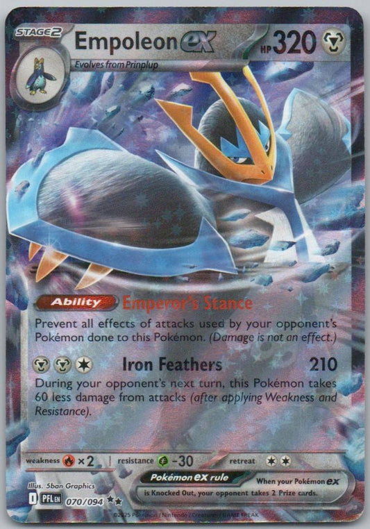 Empoleon EX 070 Holo Steel Card - Phantasmal Flames