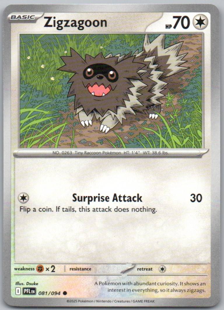 Zigzagoon 081 Normal Colorless Card - Phantasmal Flames
