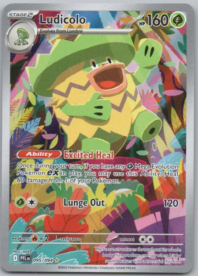 Ludicolo 095 Holo Grass Card - Phantasmal Flames