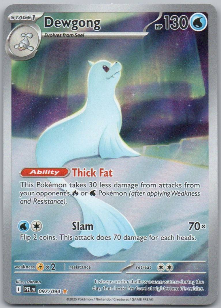 Dewgong 097 Holo Water Card - Phantasmal Flames