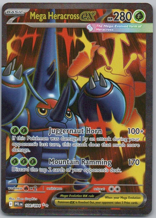 Heracross EX 108 Holo Grass Card - Phantasmal Flames