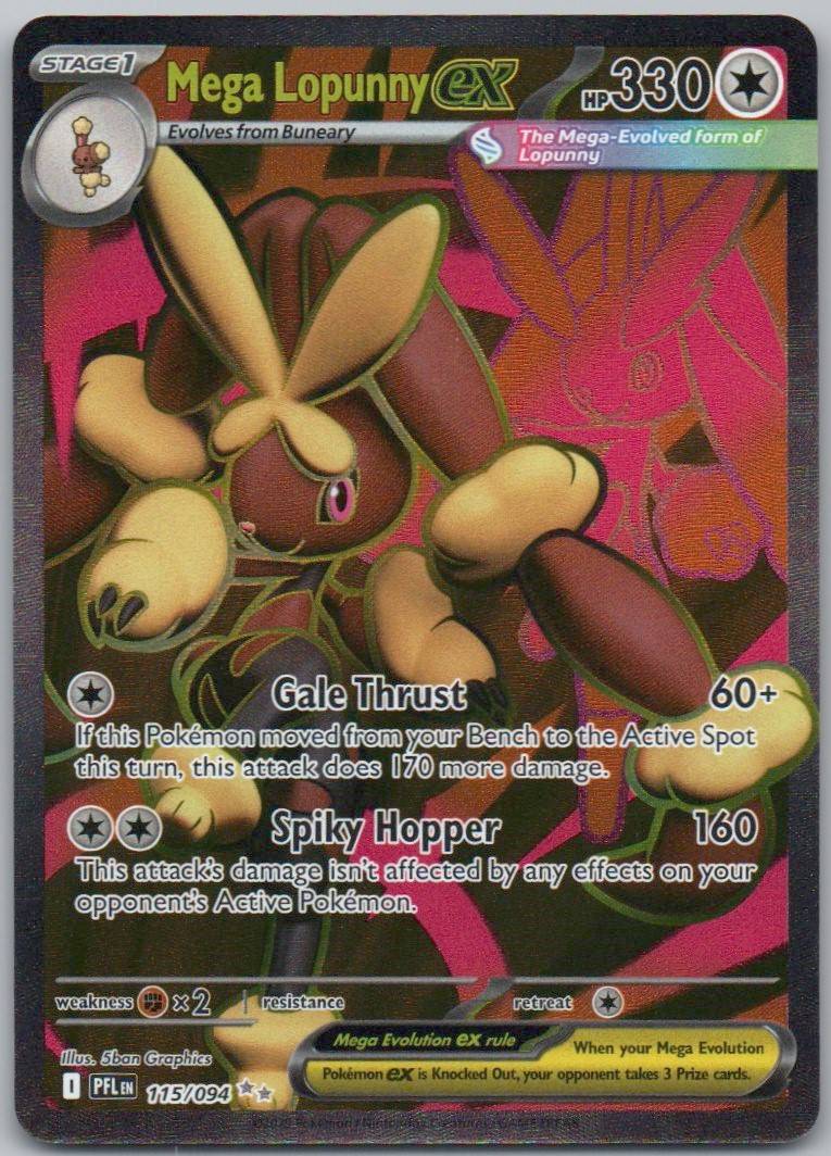 Mega Lopunny EX 115 Holo Colorless Card - Phantasmal Flames