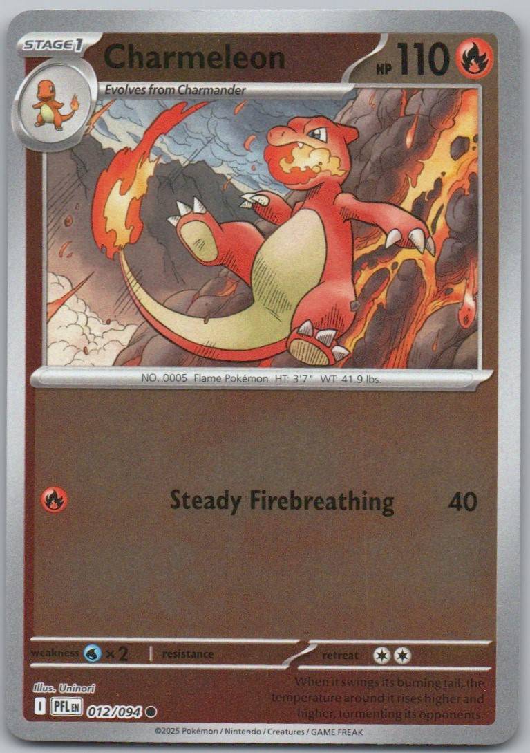 Charmeleon 012 Reverse Holo Fire Card - Phantasmal Flames