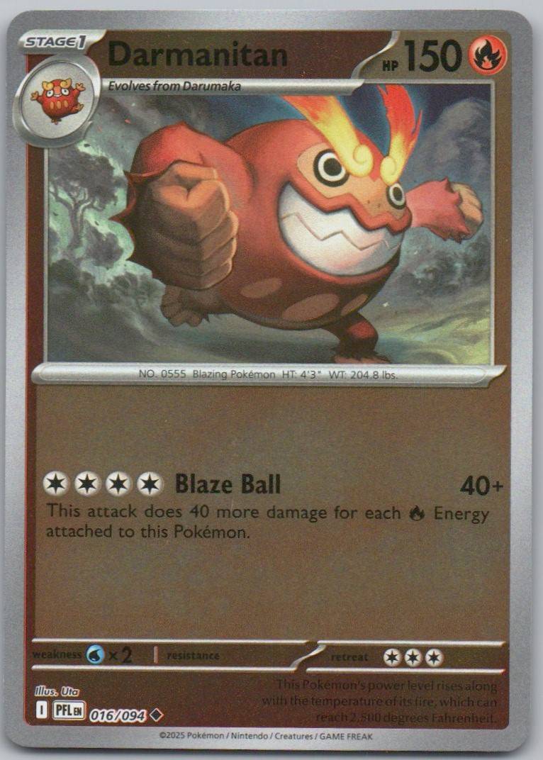 Darmanitan 016 Reverse Holo Fire Card - Phantasmal Flames