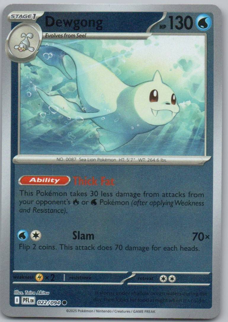 Dewgong 022 Reverse Holo Water Card - Phantasmal Flames
