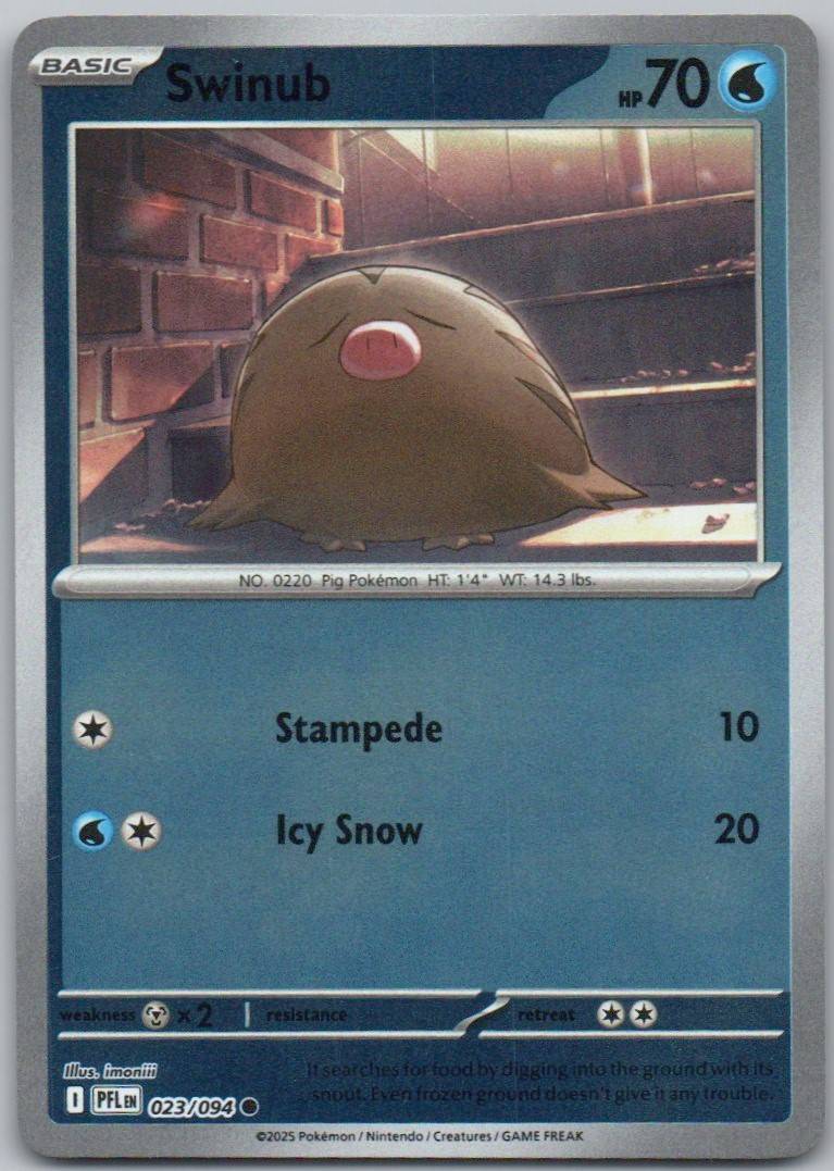 Swinub 023 Reverse Holo Water Card - Phantasmal Flames