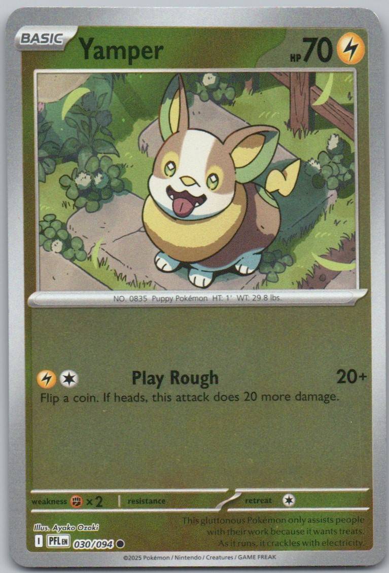 Yamper 030 Reverse Holo Lightning Card - Phantasmal Flames