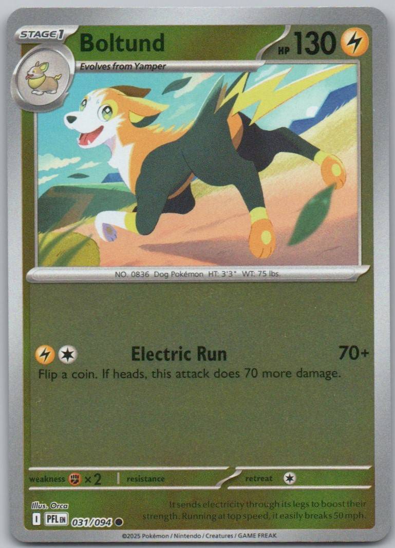 Boltund 031 Reverse Holo Lightning Card - Phantasmal Flames
