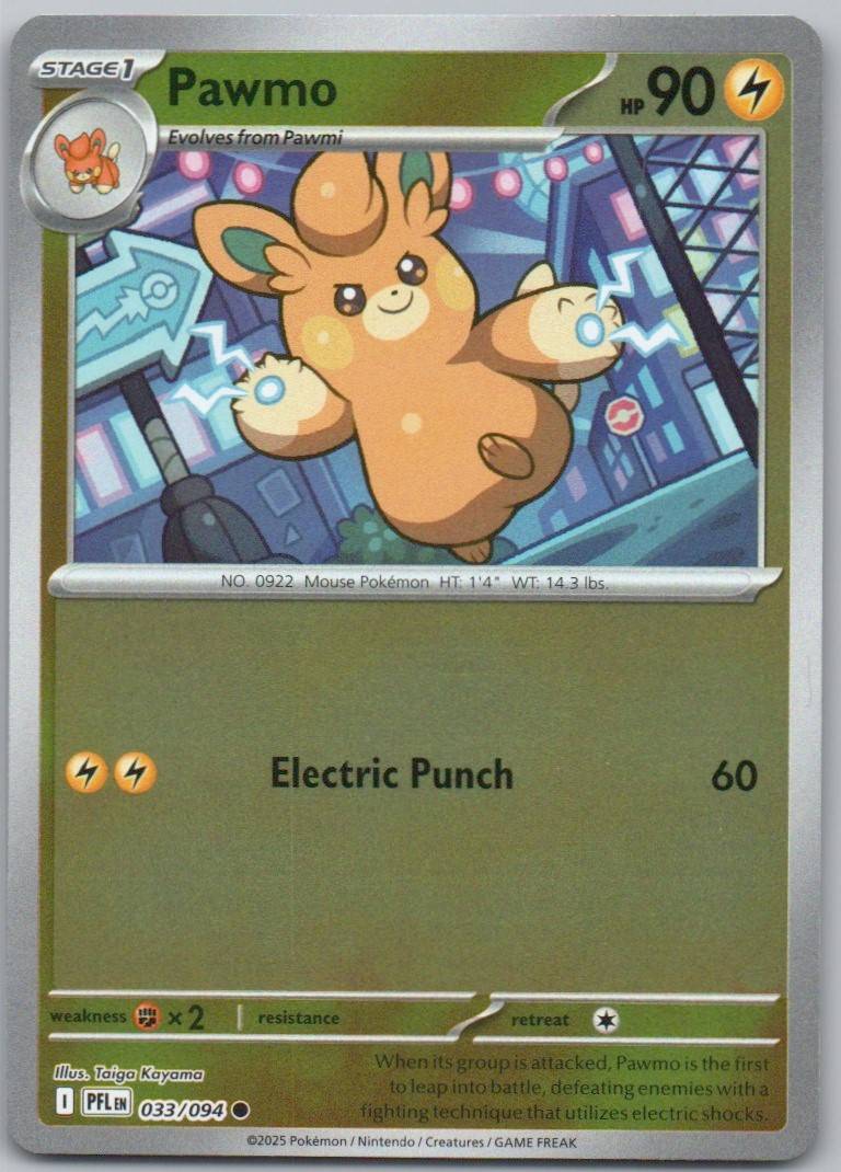 Pawmo 033 Reverse Holo Lightning Card - Phantasmal Flames