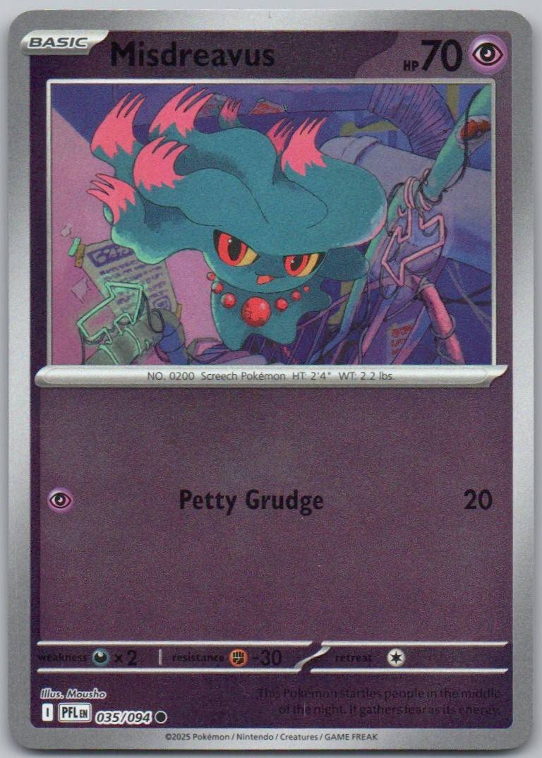 Misdreavus 035 Reverse Holo Psychic Card - Phantasmal Flames
