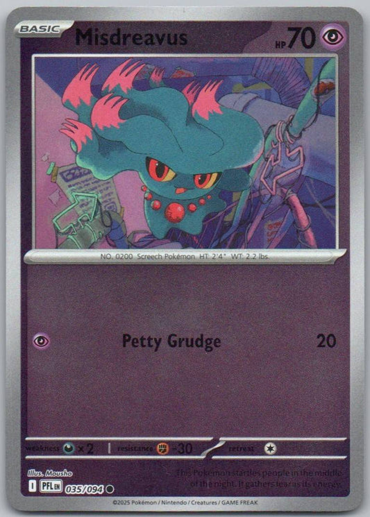 Misdreavus 035 Reverse Holo Psychic Card - Phantasmal Flames