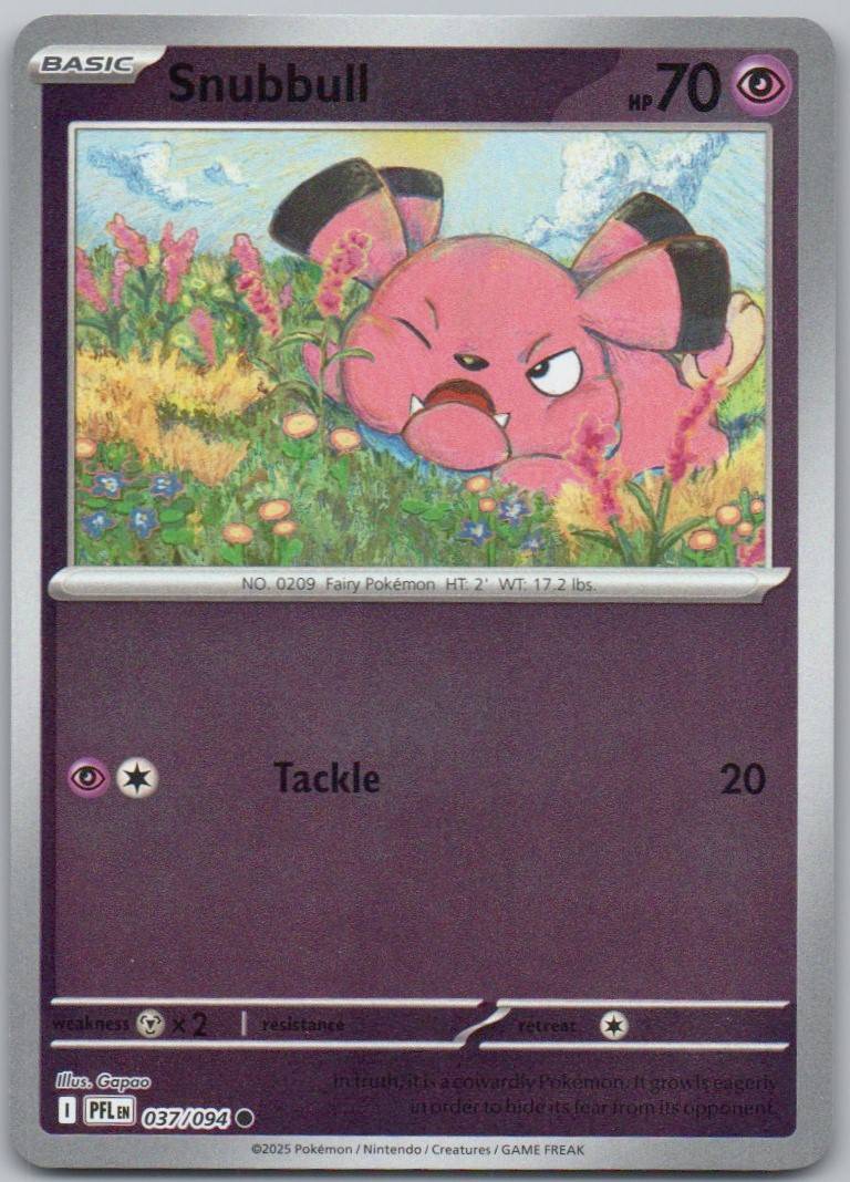 Snubbull 037 Reverse Holo Psychic Card - Phantasmal Flames