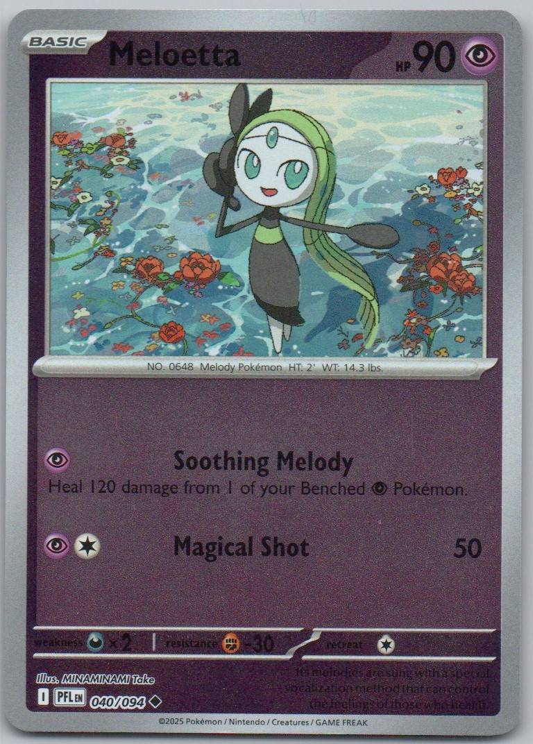 Meloette 040 Reverse Holo Psychic Card - Phantasmal Flames