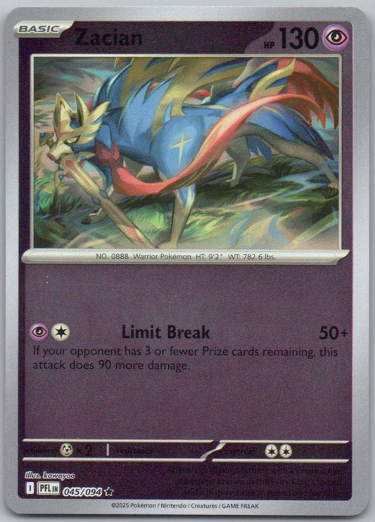 Zacian 045 Reverse Holo Psychic Card - Phantasmal Flames