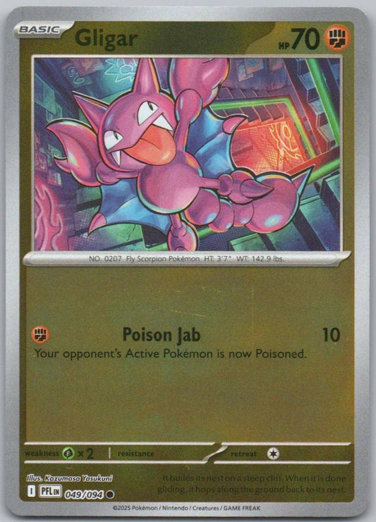 Gligar 049 Reverse Holo Fighting Card - Phantasmal Flames