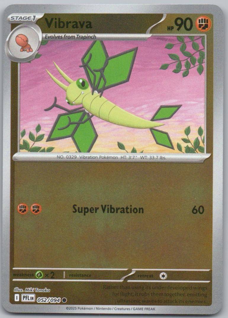 Vibrava 052 Reverse Holo Fighting Card - Phantasmal Flames