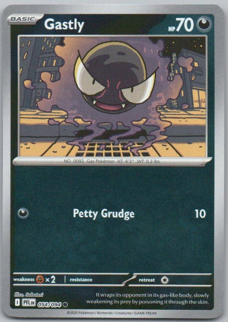 Gastly 054 Reverse Holo Darkness Card - Phantasmal Flames