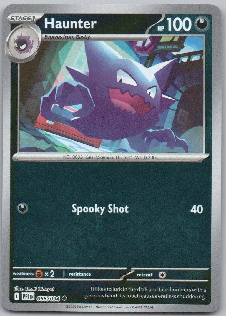 Haunter 055 Reverse Holo Darkness Card - Phantasmal Flames