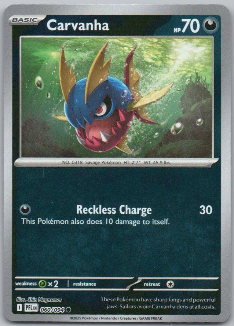 Carvanha 060 Reverse Holo Darkness Card - Phantasmal Flames