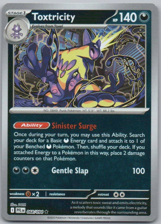 Toxtricity 068 Reverse Holo Darkness Card - Phantasmal Flames
