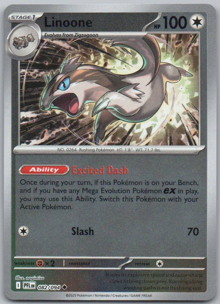 Linoone 082 Reverse Holo Colorless Card - Phantasmal Flames