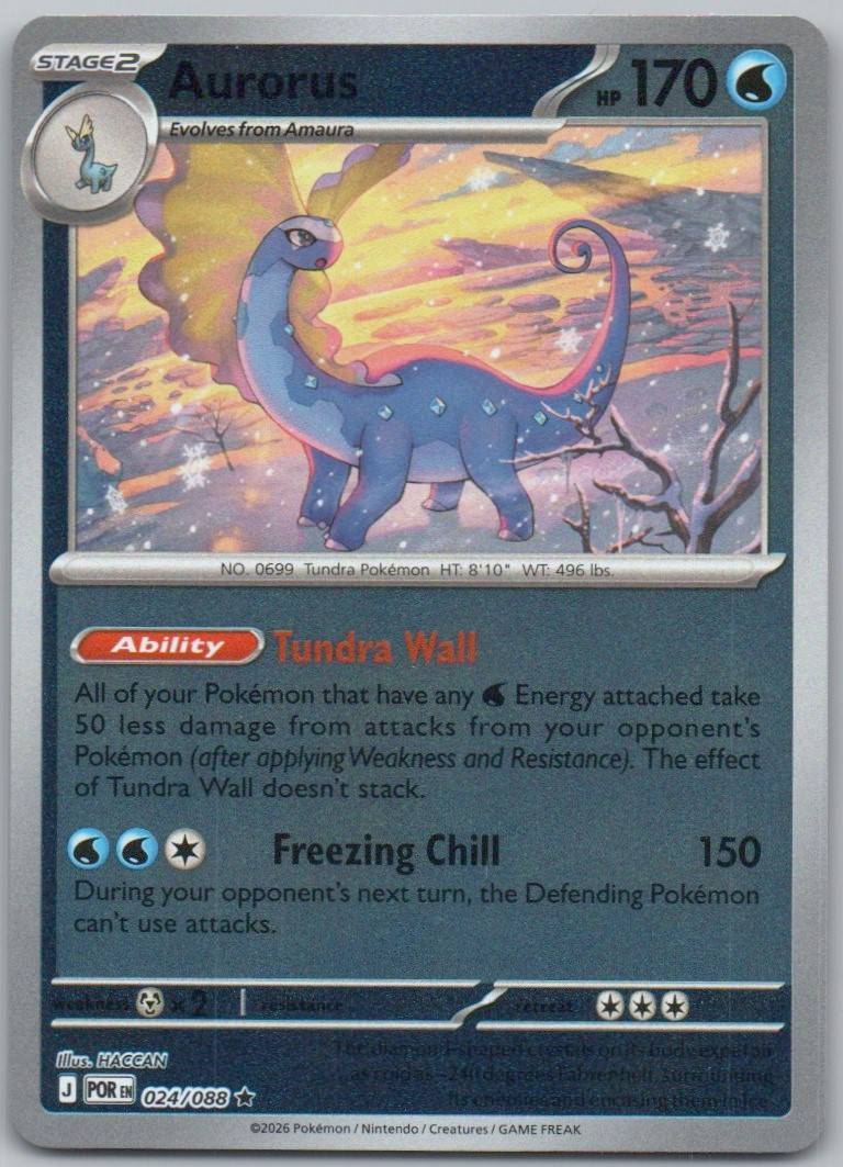 Aurorus 024 Reverse Holo Water Card - Perfect Order