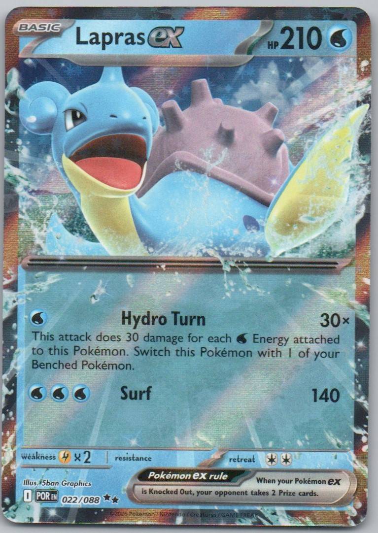 Lapras EX 022 Holo Water Card - Perfect Order