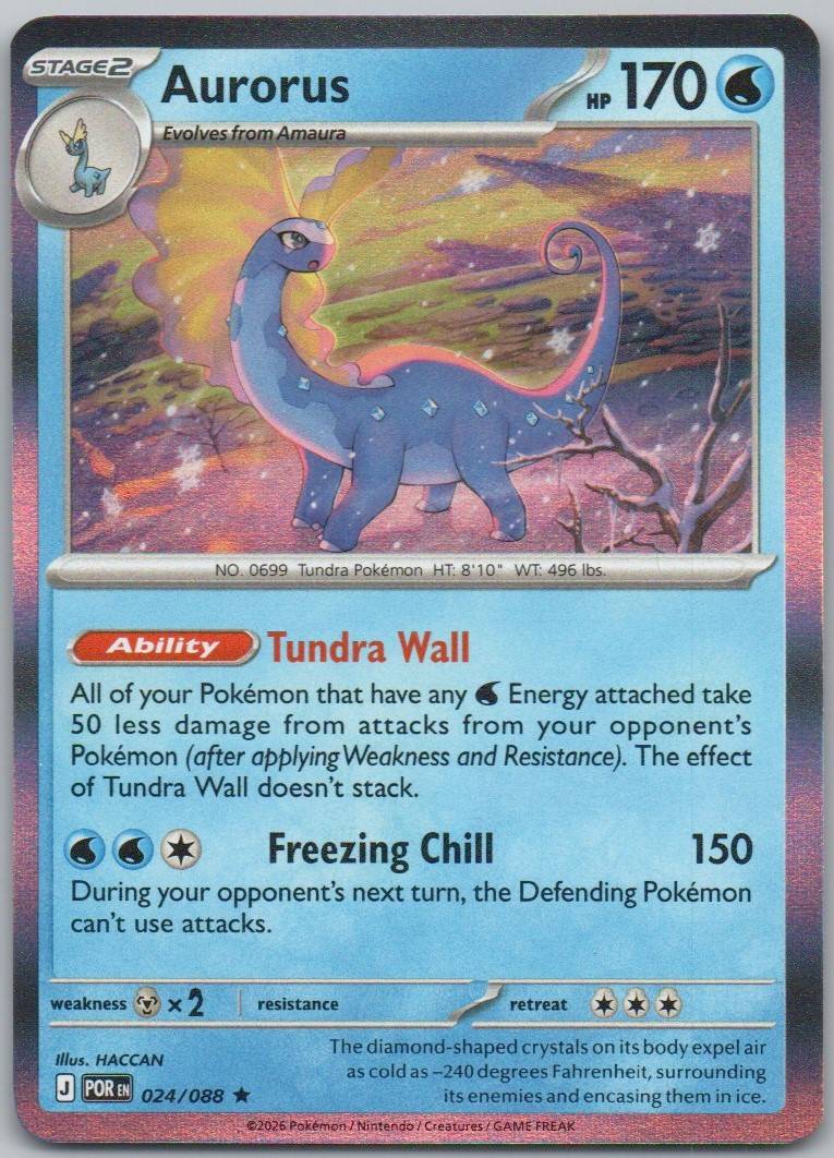 Aurorus 024 Holo Water Card - Perfect Order