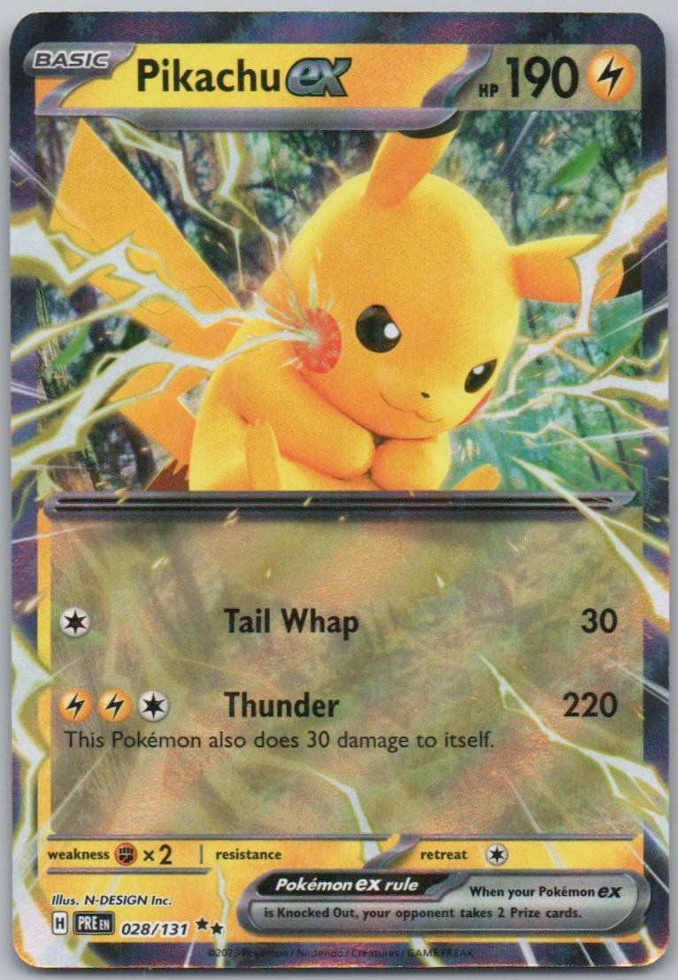 Pikachu EX 028 Holo Lightning Card - Prismatic Evolutions