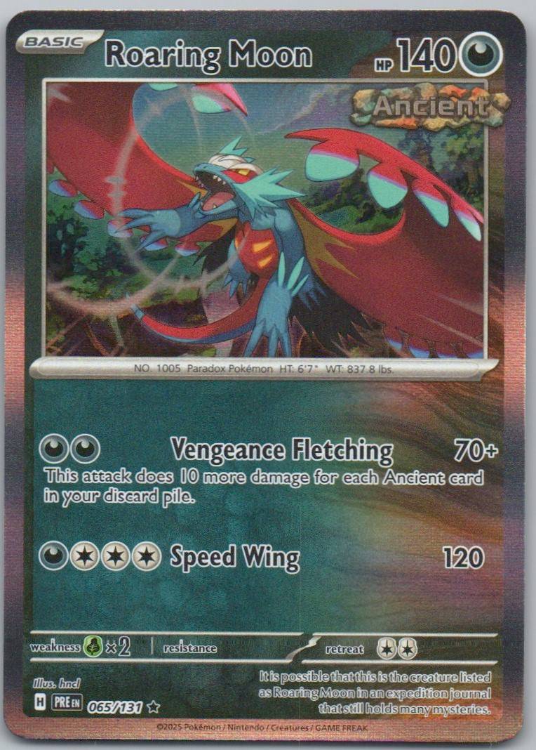 Roaring Moon 065 Holo Psychic Card - Prismatic Evolutions