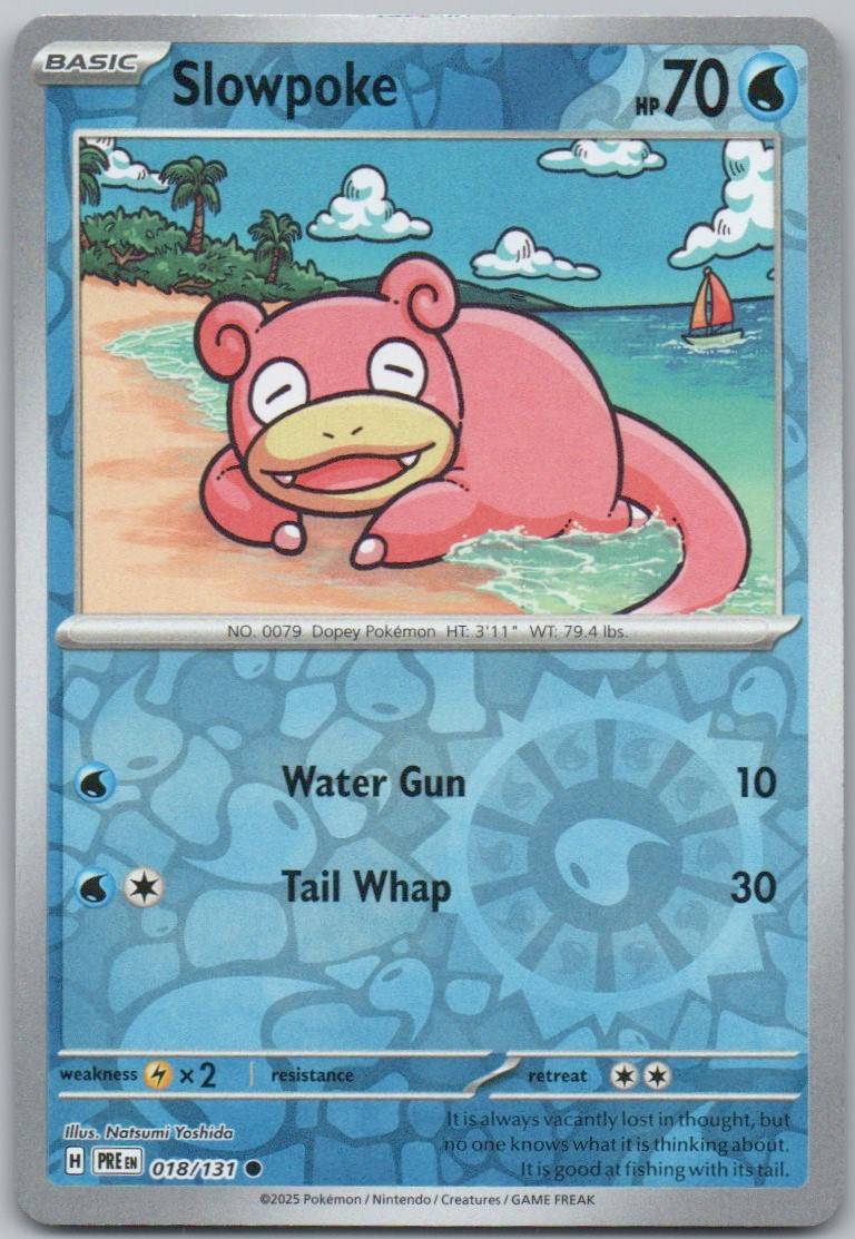 Slowpoke 018 Reverse Holo Water Card - Prismatic Evolutions