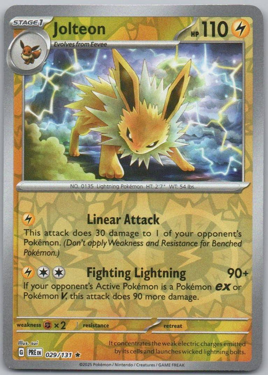 Jolteon 029 Reverse Holo Lightning Card - Prismatic Evolutions