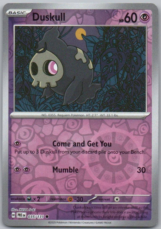 Duskull 035 Reverse Holo Psychic Card - Prismatic Evolutions