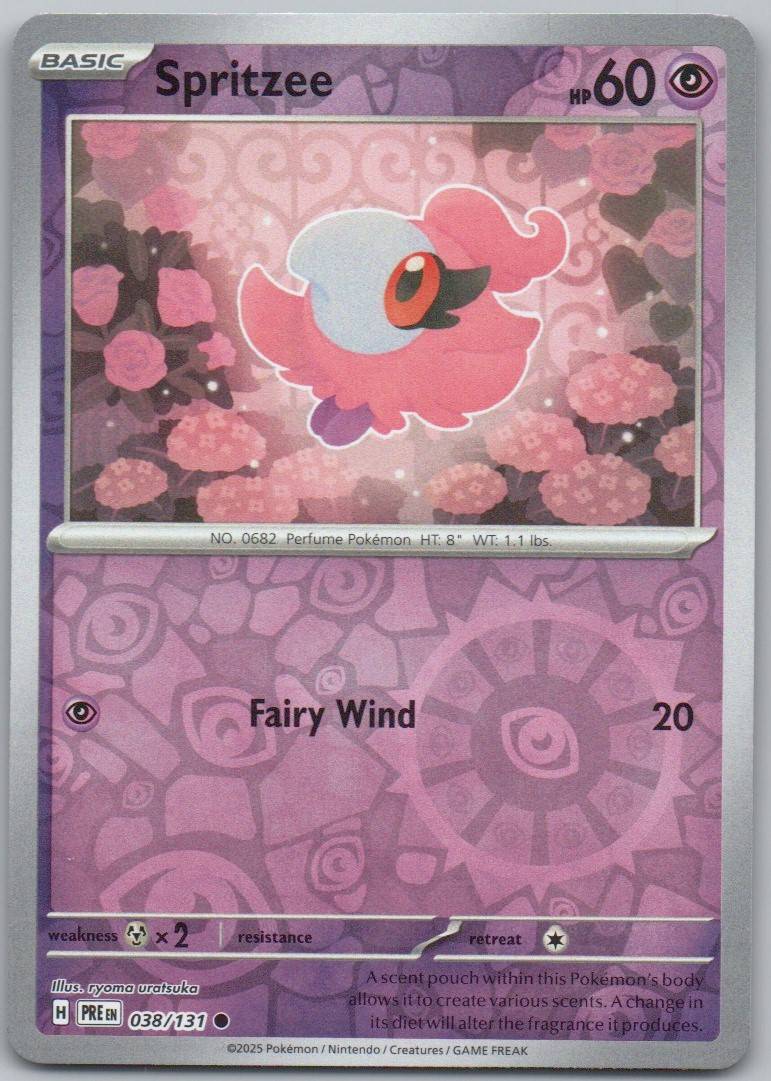 Spritzee 038 Reverse Holo Psychic Card - Prismatic Evolutions