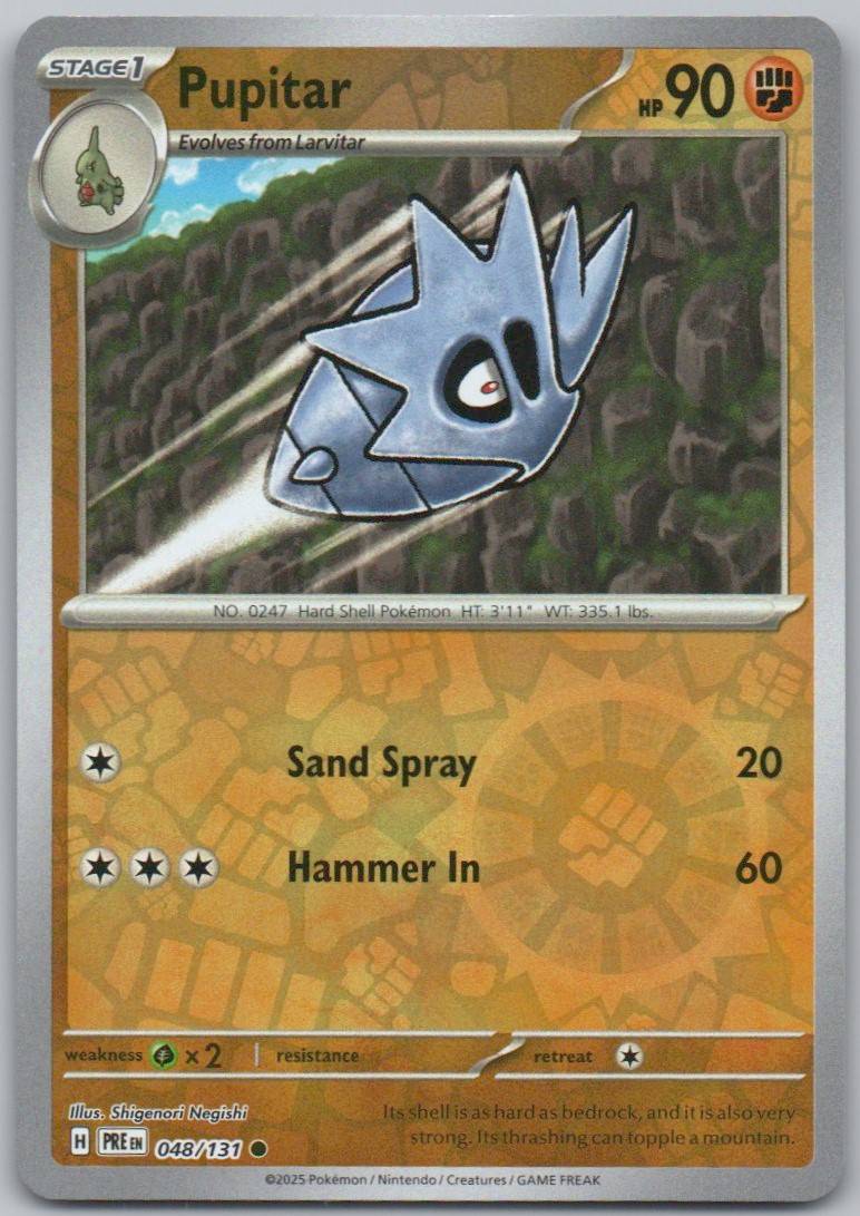 Pupitar 048 Reverse Holo Fighting Card - Prismatic Evolutions