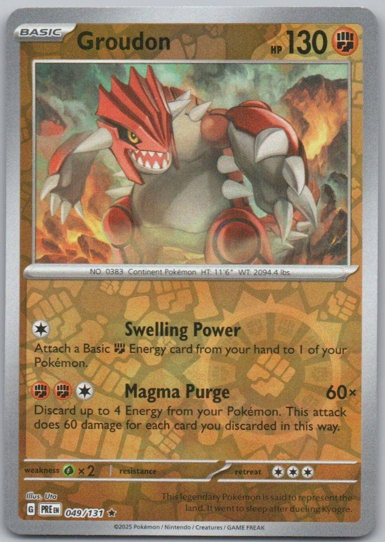 Groudon 049 Reverse Holo Fighting Card - Prismatic Evolutions