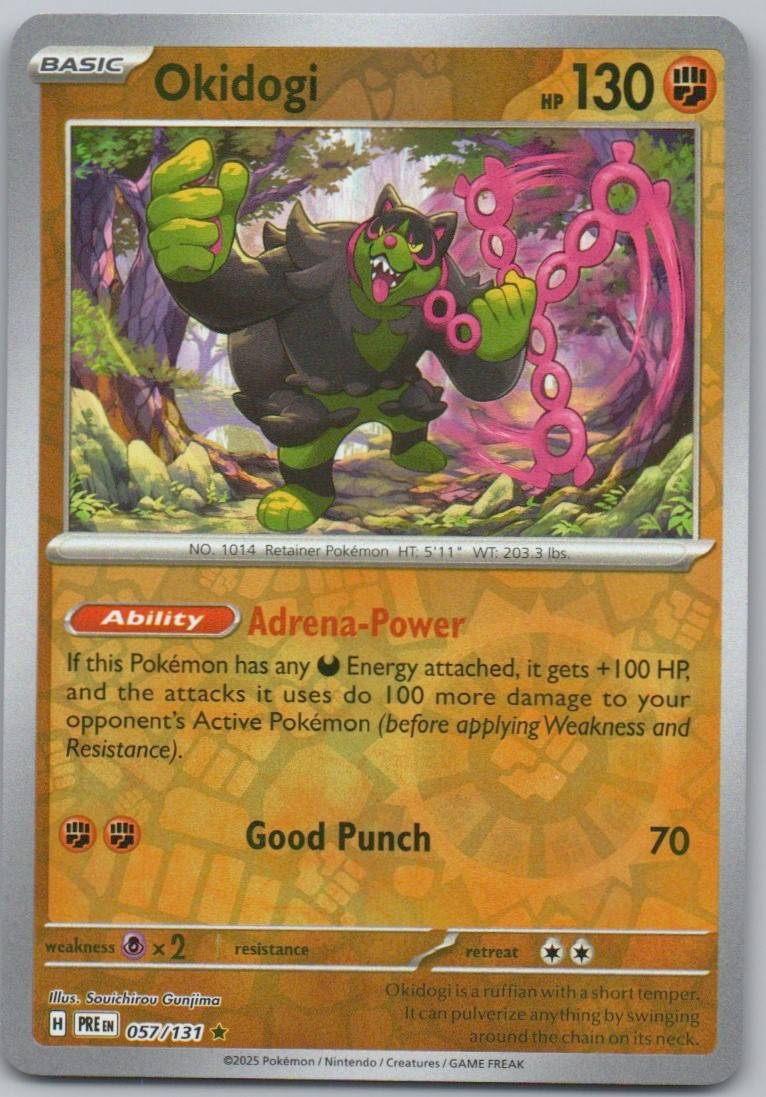 Okidogi 057 Reverse Holo Fighting Card - Prismatic Evolutions