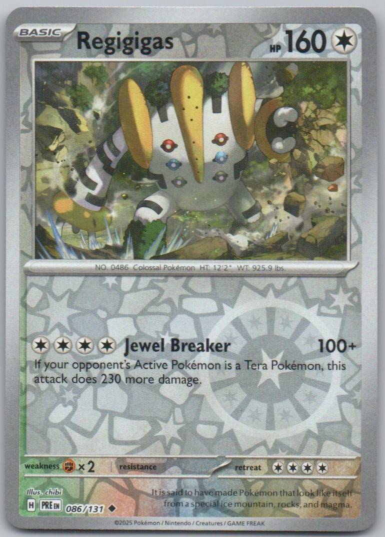 Regigigas 086 Reverse Holo Colorless Card - Prismatic Evolutions