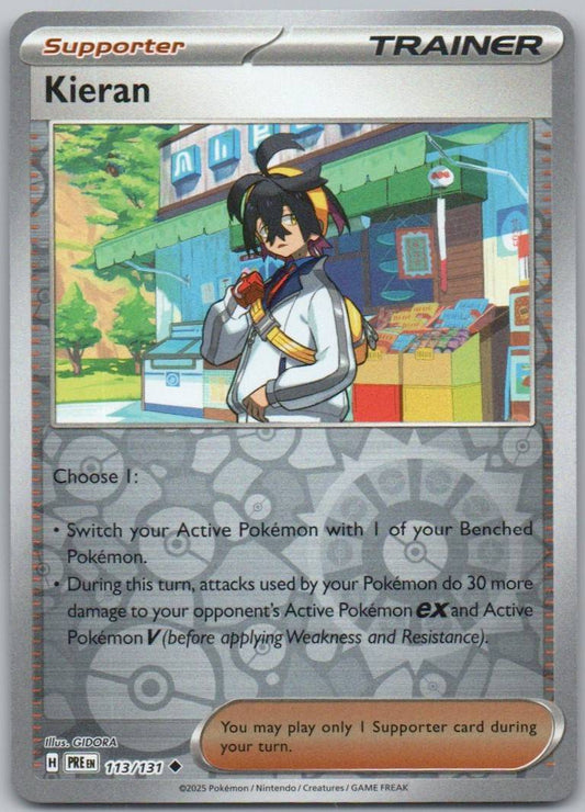 Kieran 113 Reverse Holo Trainer Card - Prismatic Evolutions