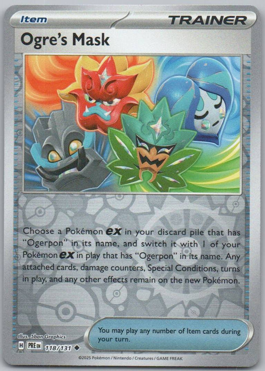 Ogre's Mask 118 Reverse Holo Trainer Card - Prismatic Evolutions