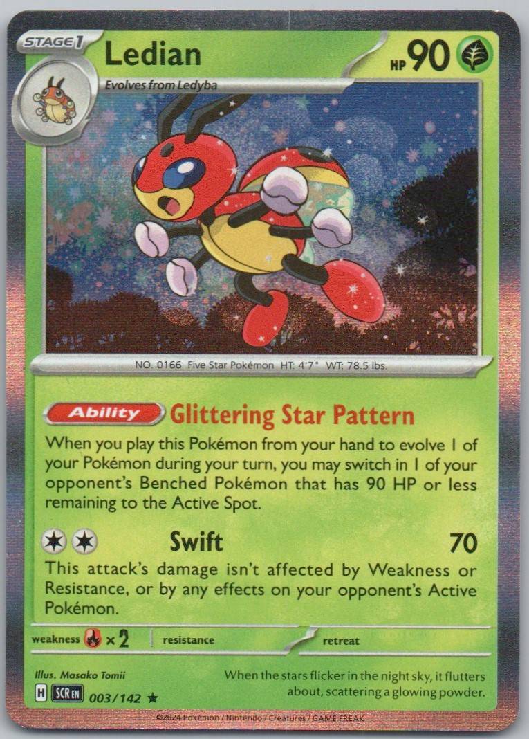 Ledian 003 Holo Grass Card - Stellar Crown