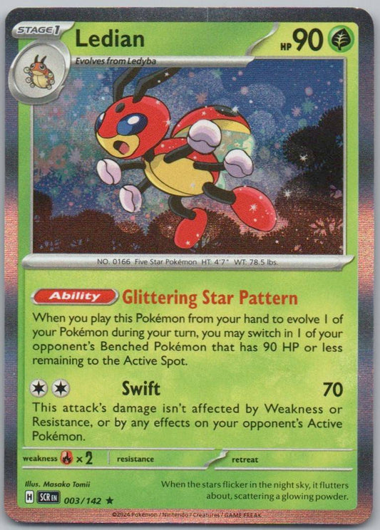 Ledian 003 Holo Grass Card - Stellar Crown