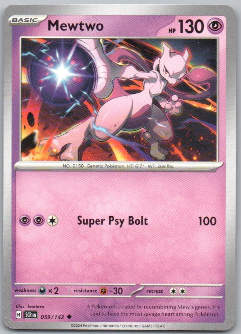 Mewtwo 059 Normal Psychic Card - Stellar Crown