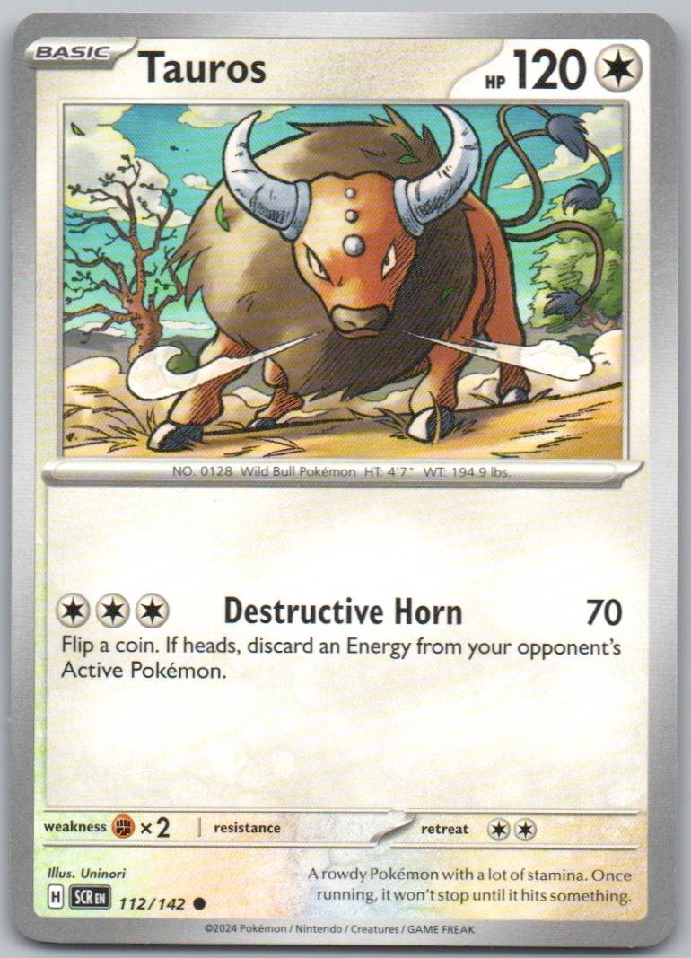 Tauros 112 Normal Colorless Card - Stellar Crown