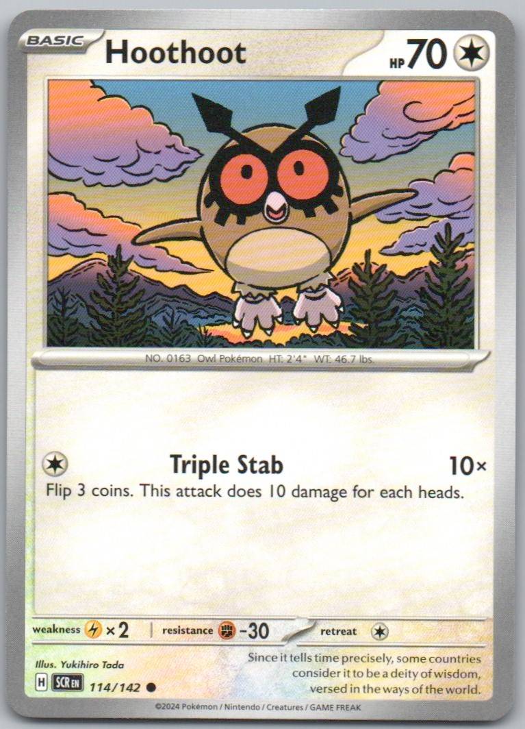 Hoothoot 114 Normal Colorless Card - Stellar Crown