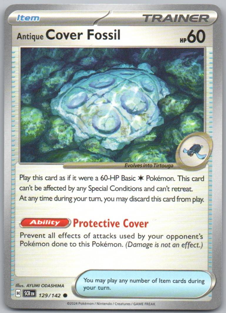 Antique Cover Fossil 129 Normal Trainer Card - Stellar Crown