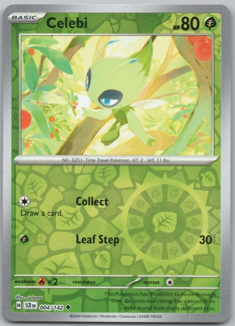 Celebi 004 Reverse Holo Grass Card - Stellar Crown