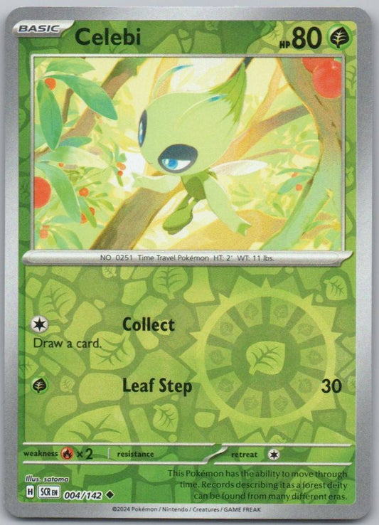 Celebi 004 Reverse Holo Grass Card - Stellar Crown